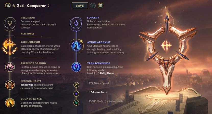 Zed Conqueror Runes